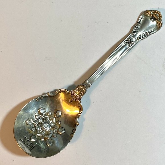 Gorham 2001 Sterling Silver Spoon Snowflake Serving Chantilly Holiday Collector - Picture 2 of 6